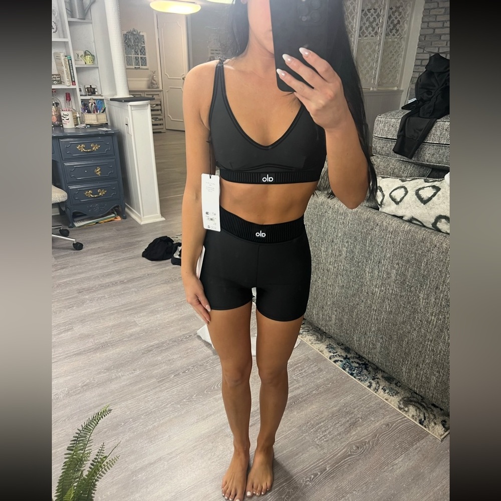 Alo Airlift line up bra and high waist line up short